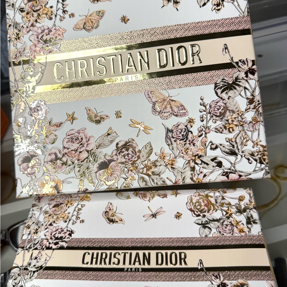 Dior Floral and Butterfly Accessory Box - Gold, Pink, Cream